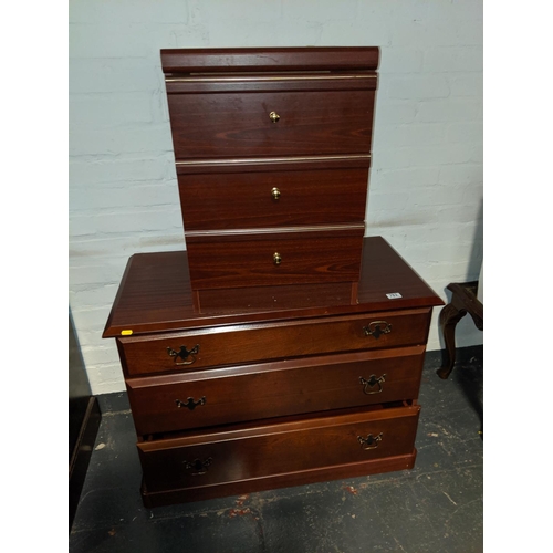 763 - A chest of drawers and a bedside cabinet