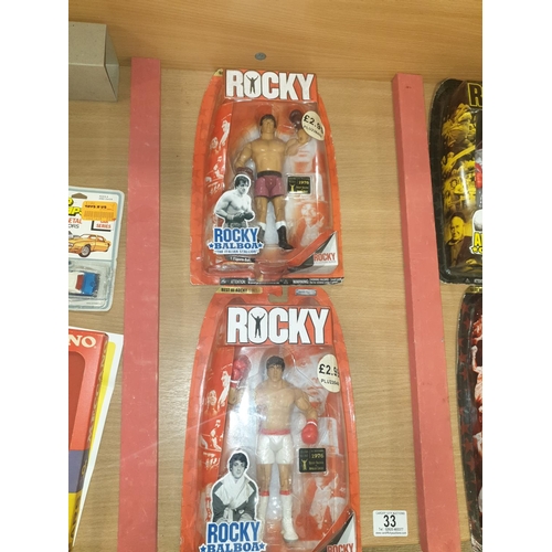 33 - Two 'Rocky Balboa' boxed Jakks figures