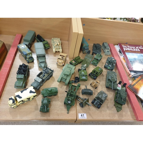 41 - A collection of Dinky and Corgi military vehicles