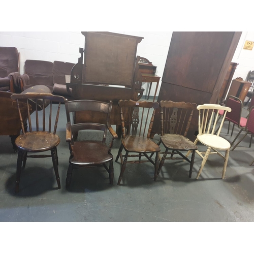 212 - Five farmhouse chairs