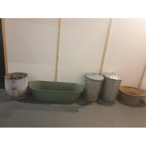 231 - Tin baths, galvanised bins, etc