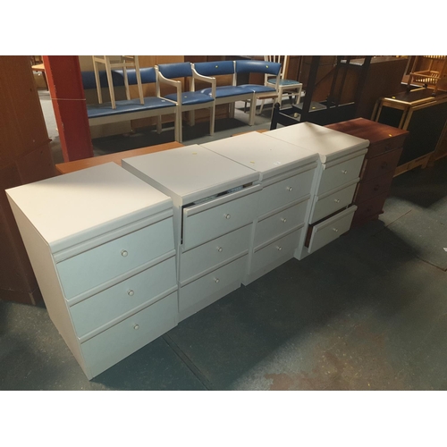 824 - Five wooden bedside cabinets