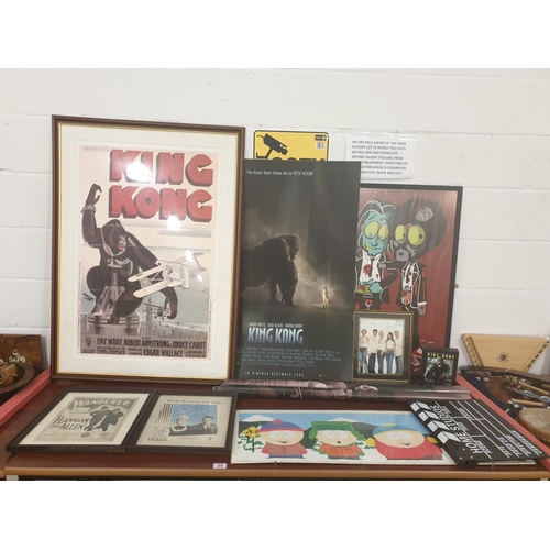 25 - King Kong film posters and other stage related items