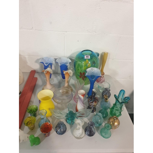 68 - A collection of glass and art glass