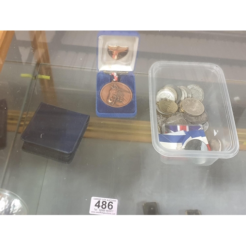 486 - A collection of commemorative medals and coins