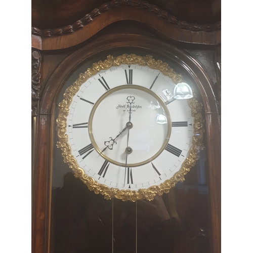 500 - A Vienese Biedermeier period 90 day regulator clock. Beautiful rosewood cabinet enclosing a 7