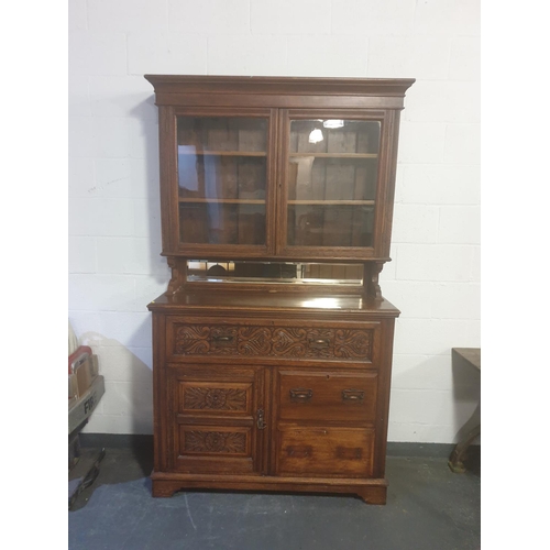 200 - An oak secretaire bookcase