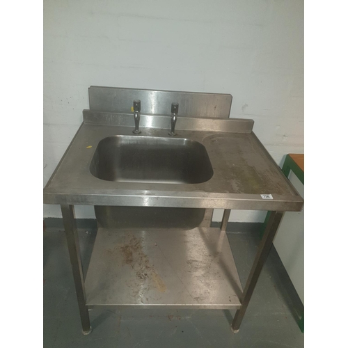 756 - Stainless steel catering sink and worktop