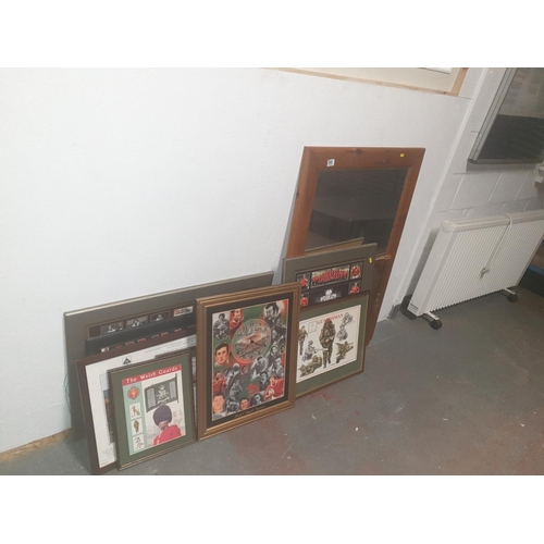 890 - Welsh rugby and Welsh Guards framed prints.
