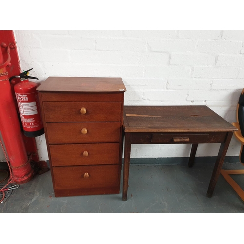 306 - A chest of drawers and a desk