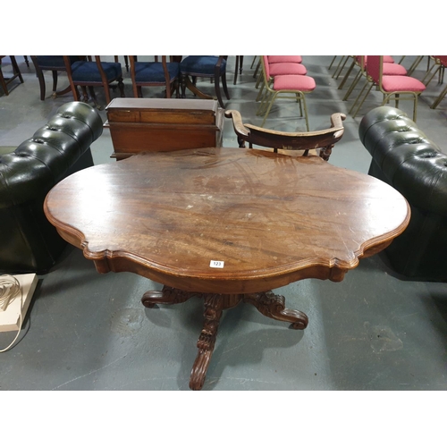 123 - A Victorian mahogany breakfast table with two drawers