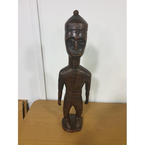 268 - A Nigerian carved sculpture of a male. This was carved by the Tiv people of Nigeria and was a tribal... 