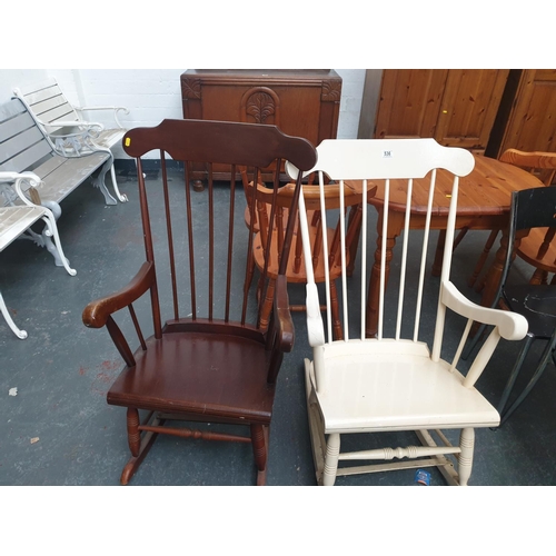 536 - Two wooden rocking chairs