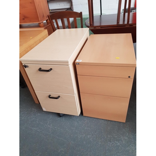 337 - Two wooden filing cabinets