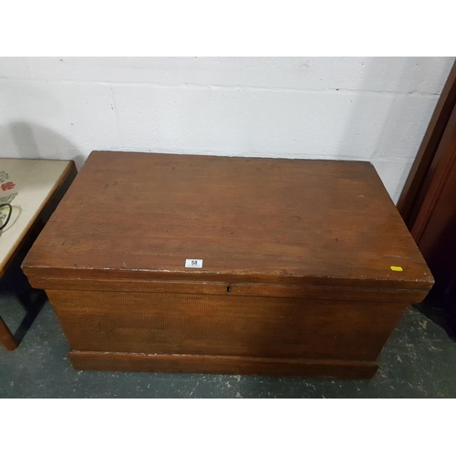 58 - A scumbled pine chest with key and candle box