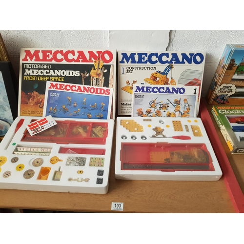 103 - A boxed vintage Meccano Meccanoids space set and a boxed Meccano construction set 1