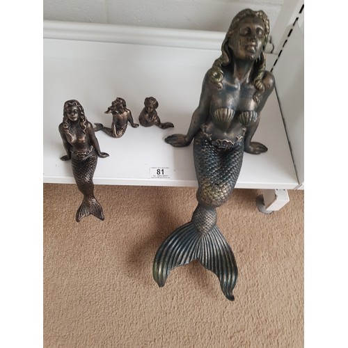 81 - Cast Iron Mermaid figures