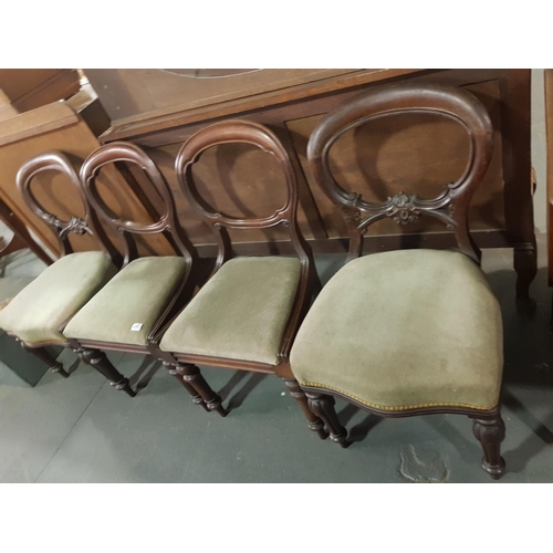 243 - Four Victorian balloon back chairs