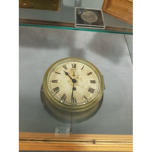 285 - A brass ships clock