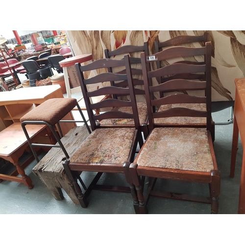 538 - 4 dining chairs, stools etc