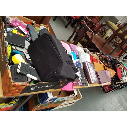 596 - A collection of phone/tablet cases, womens handbags, straps etc