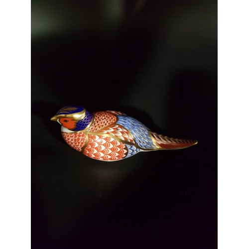 242 - A Royal Crown Derby Imari Pattern Bird paperweight with gold button