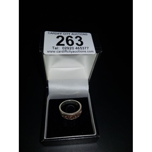 263 - A Clogau rose gold and diamond Cariad ring size - P