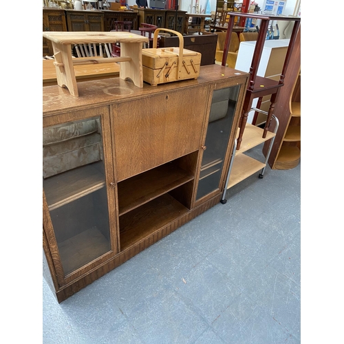 326 - An oak bookcase, coffee tables etc.