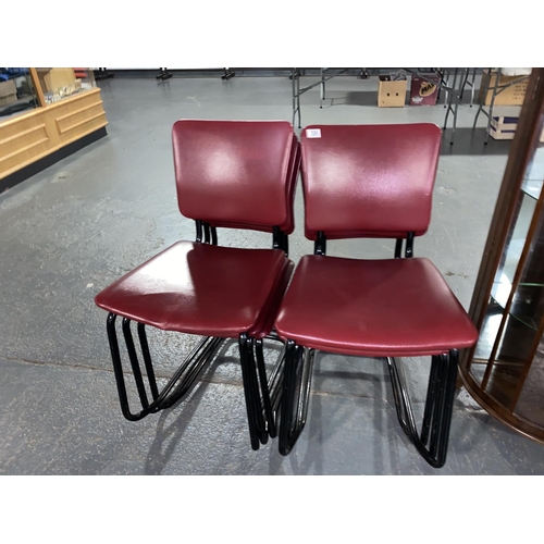 124 - 6 vintage Remploy stacking chairs