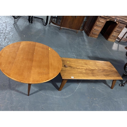 125 - A circular teak Gordon Russell coffee table and a rectangle teak coffee table