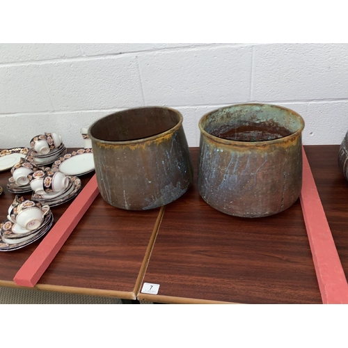 7 - A pair of copper Moroccan pot/ urns