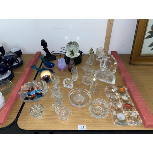 83 - Mixed crystal and glass etc including signed