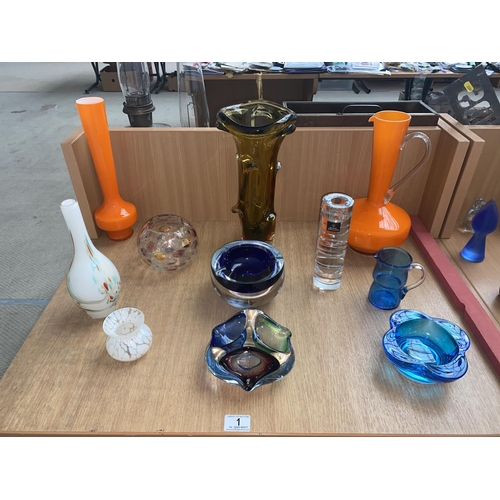1 - A collection of art glass