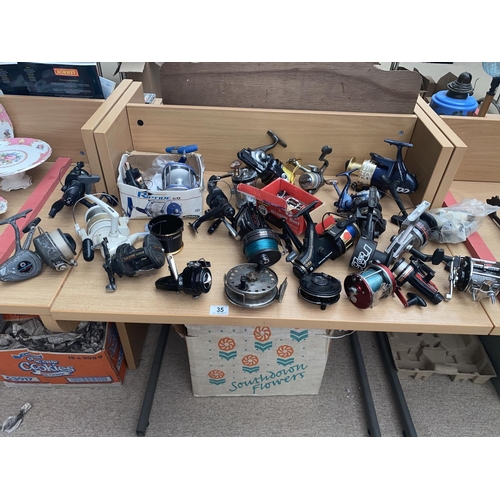 35 - Fishing reels including ; Penn,Abu, Grace and Young etc.
