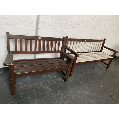 512 - Two wooden garden benches