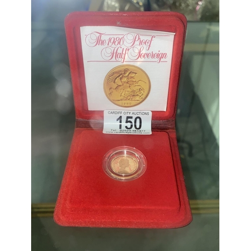 150 - A 1980 proof Royal Mint gold half sovereign