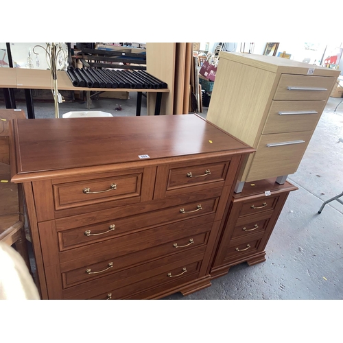 553 - Chest of drawers and two bedside tables