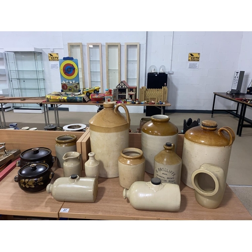 27 - Earthenware/ stoneware pots, stone hot water bottles etc.