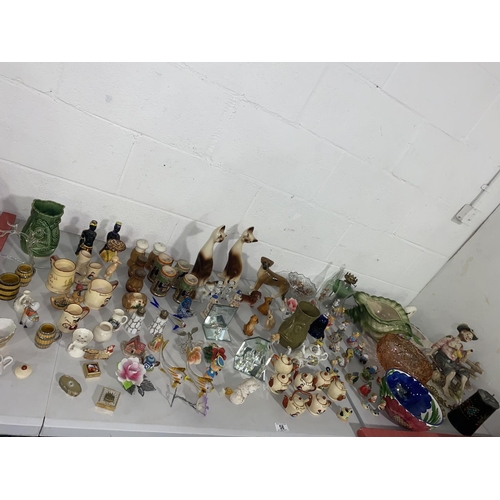 58 - Household glass and ornaments including Capodimonte etc.