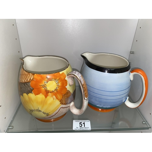 51 - Two Grays pottery Art Deco jugs