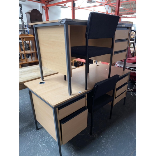 349 - Two office desks and two chairs