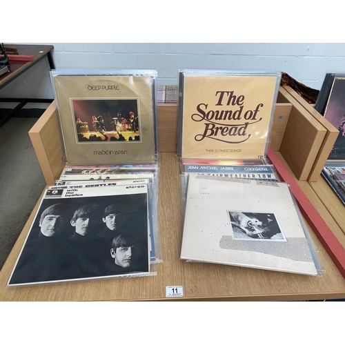 11 - A selection of Beatles and Rock vinyl albums Pink Floyd, Deep Purple etc.