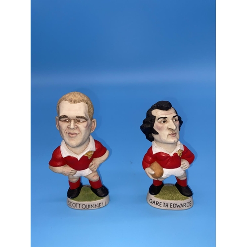 143 - Two small Grogg figures with World of Grogg Labels - Scott Quinell and Gareth Edwards