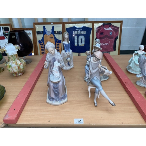 52 - Five large Lladro and Nao figurines including Daisa