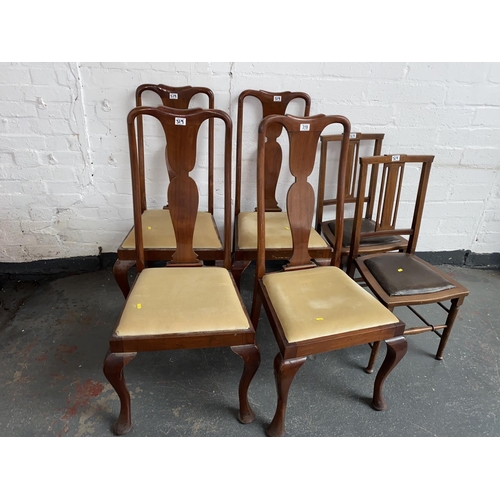 319 - Four chairs and a stool