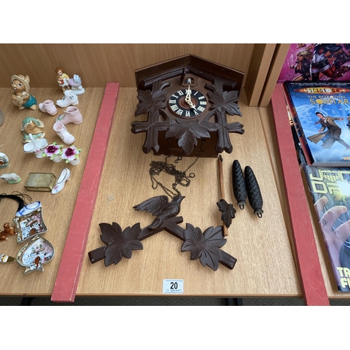 20 - A cuckoo clock with weights - needs attention