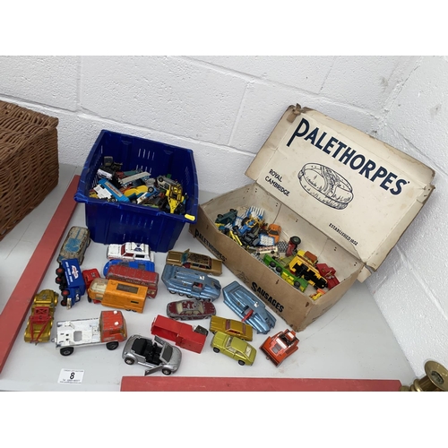 8 - A collection of playworn vehicles including Corgi, Dinky etc.