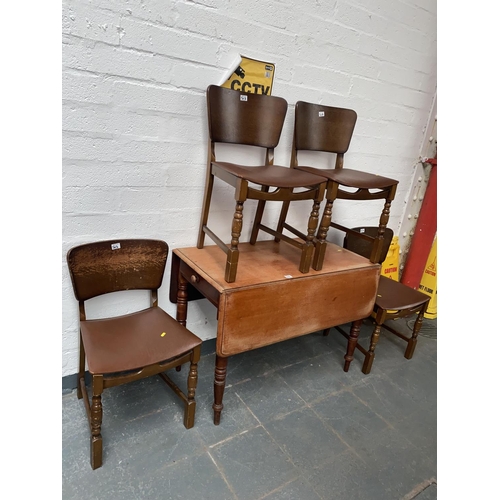508 - Drop leaf dining table and four chairs