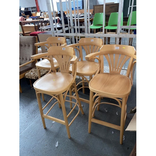 524 - Four pine tall stools