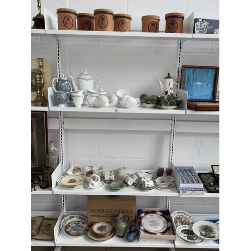 70 - Mixed glass and china including commemorative ware, Royal Doulton 